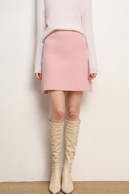 Wool A-line Mini Skirt