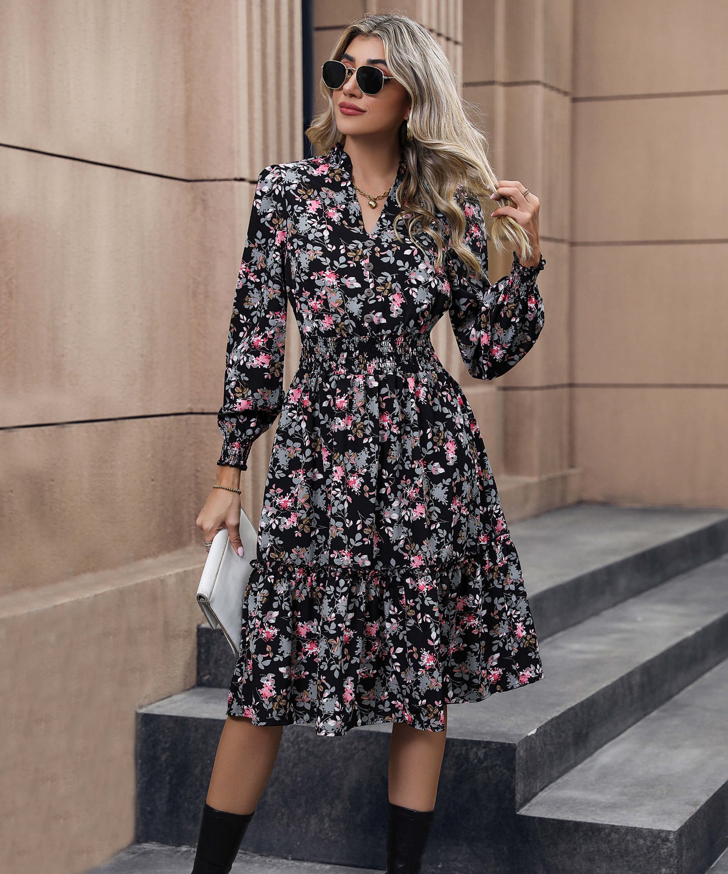 Madeira Midi Dress - Black