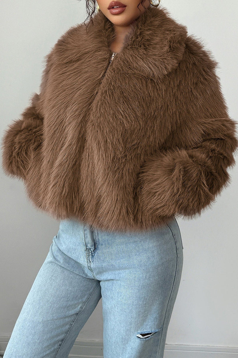 Plush Long Sleeve Maxi Coat