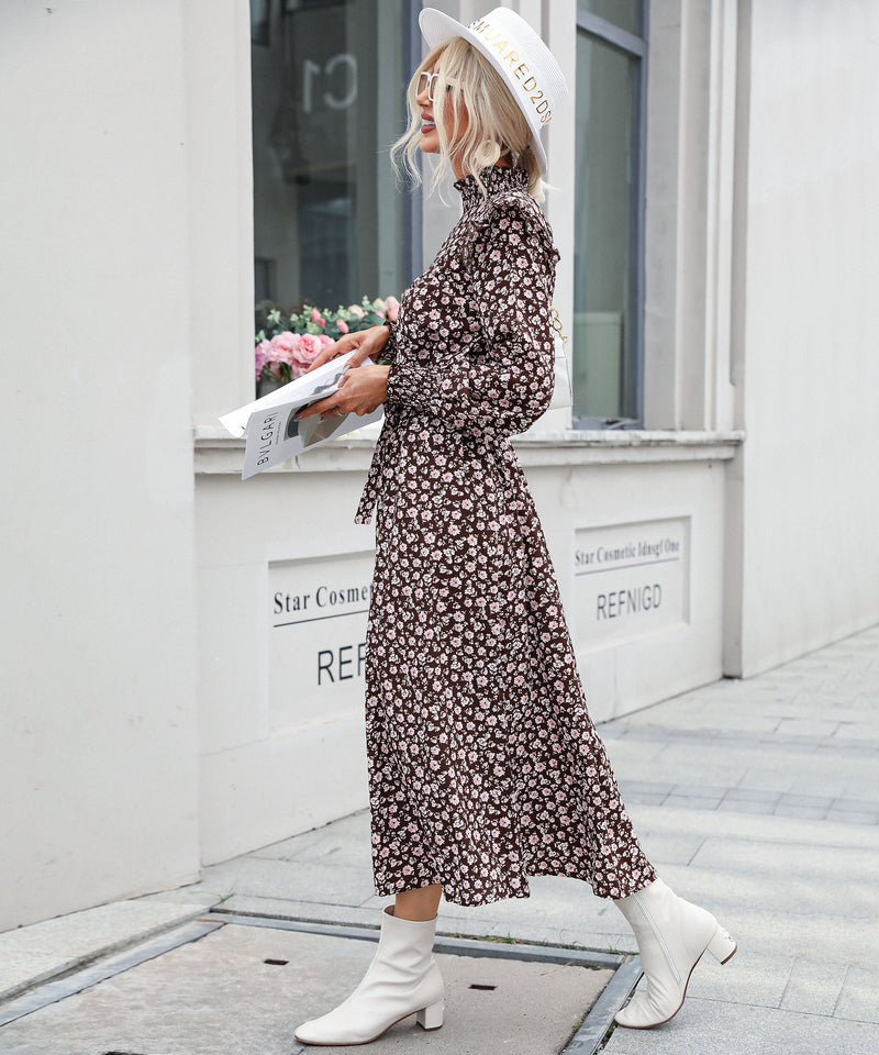 Fall Has Sprung Maxi Dress - Brown