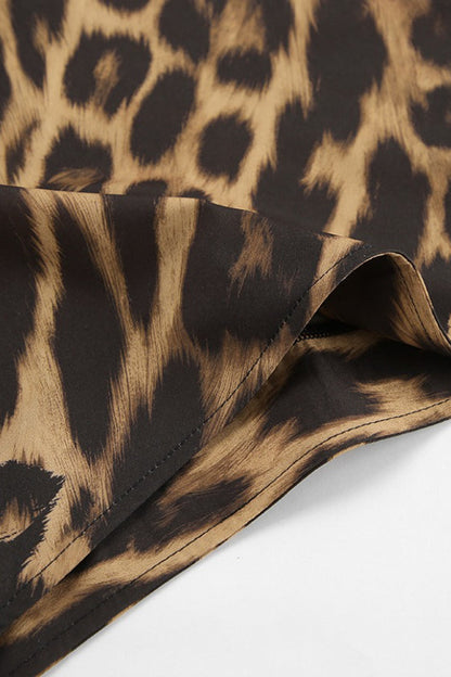 Chiffon Leopard Print Fishtail Maxi Skirt