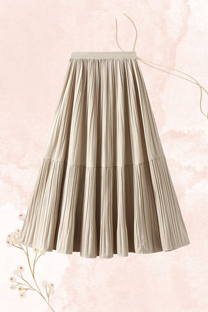 Velvet Pleated Skirt