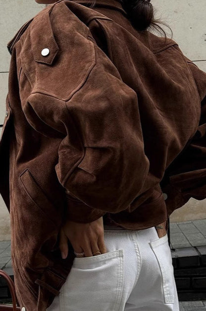 Loose Fit Brown Coat