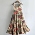 Women's Vintage Floral Embellished Pattern Art Print Round Neck Sleeve
