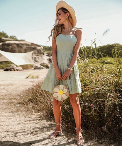 Coraz Linen Blend Dress - Sage