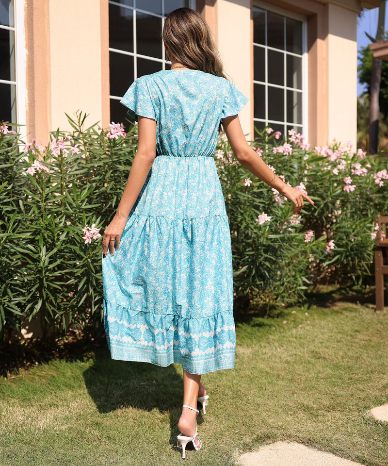 Freddie Maxi Dress - Green Print