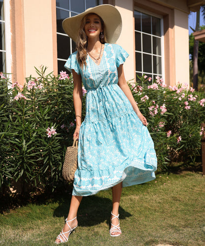 Freddie Maxi Dress - Green Print