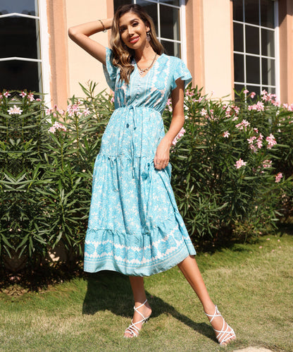 Freddie Maxi Dress - Green Print