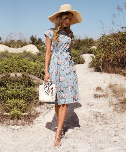 Holta Midi Dress - Blue Print