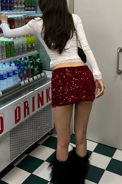 Sequin High Waist Bodycon Pencil Skirt
