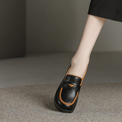 Autumn Leather Flat Loafers