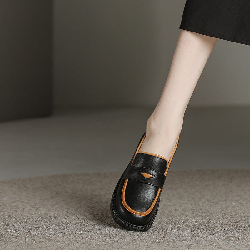 Autumn Leather Flat Loafers