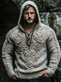 Men's Medieval Viking Celtic Chunky Hooded Sweater artswardrobe