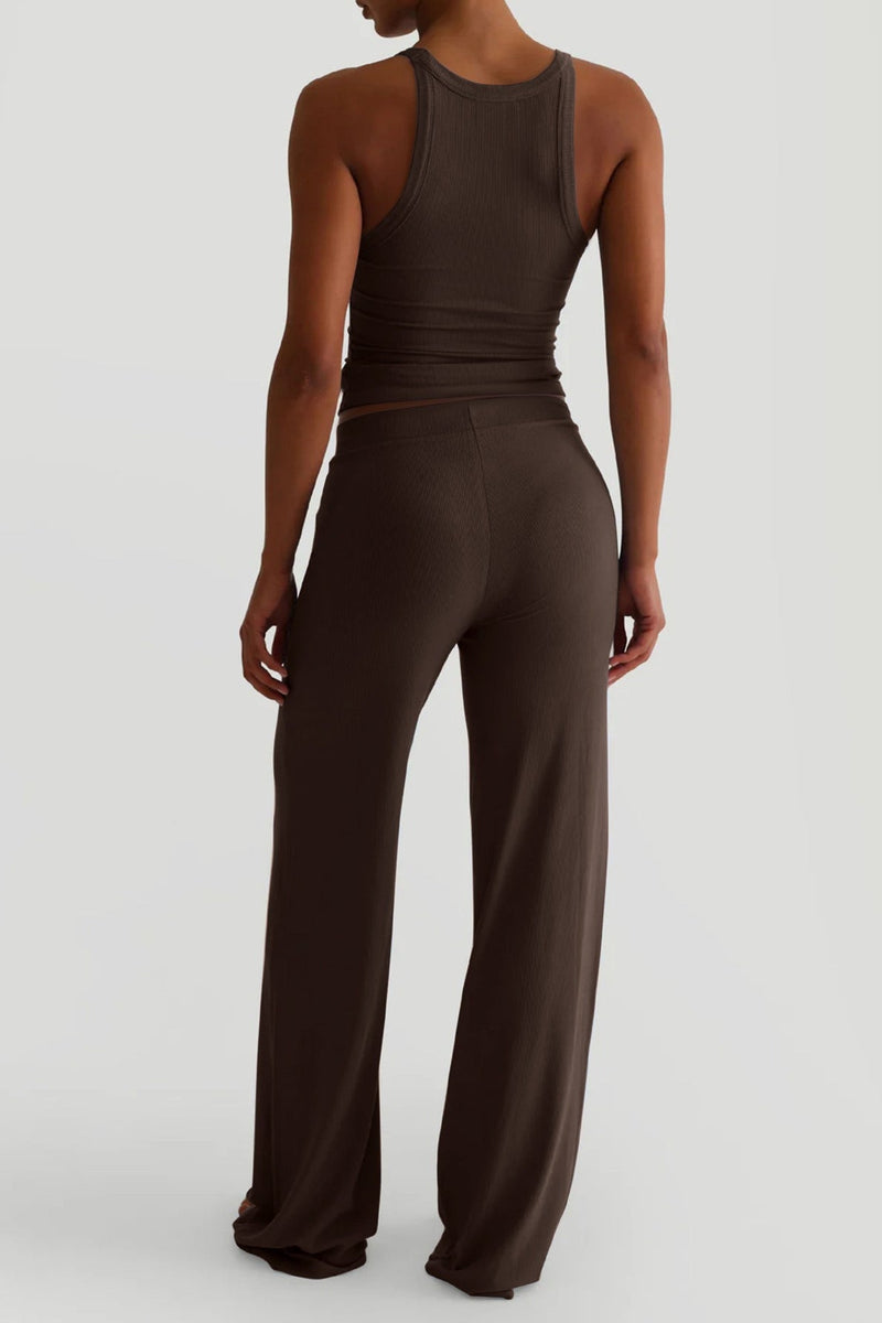 Sporty Tank Top Palazzo Pants Set