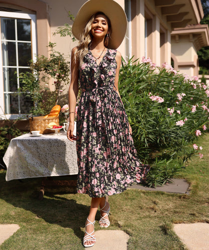 Nicolene Maxi Dress - Black Print