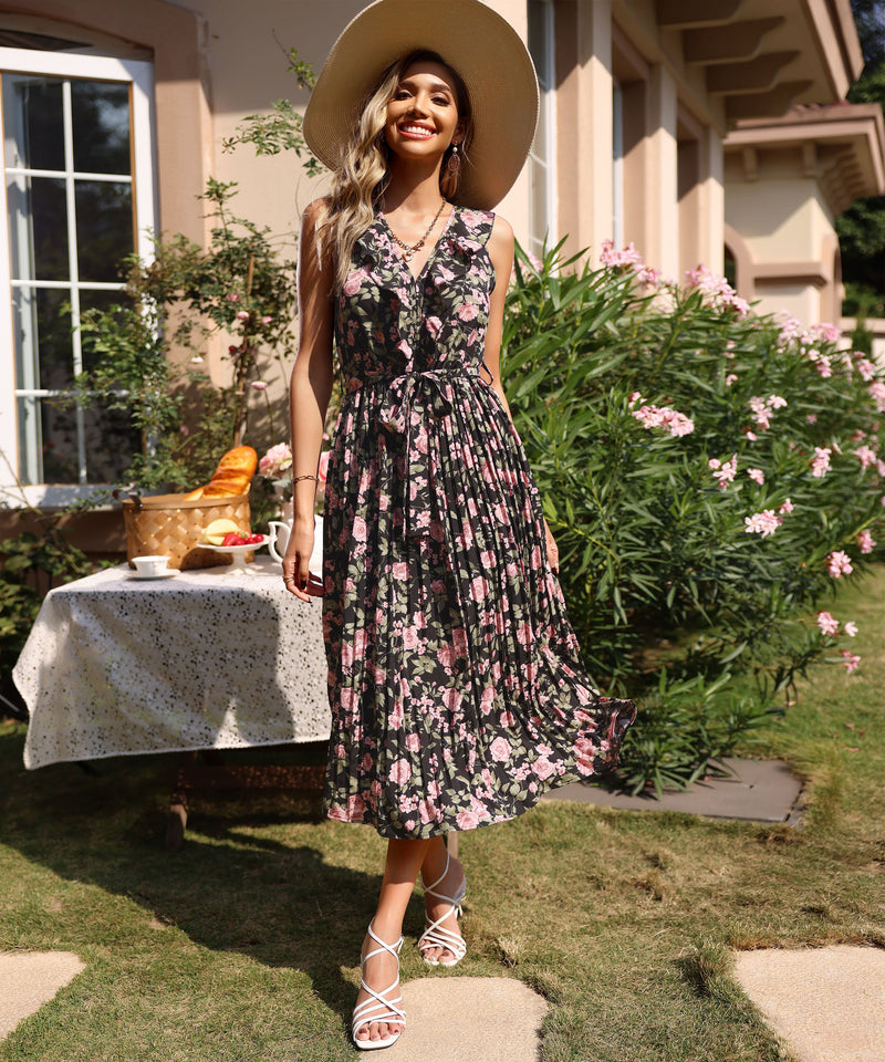 Nicolene Maxi Dress - Black Print