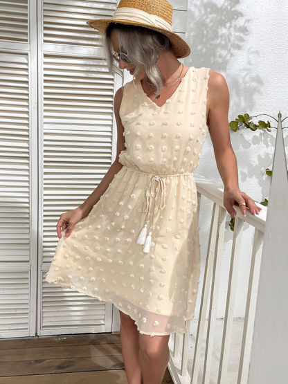 Jema Swiss Dot Mini Dress - Apricot