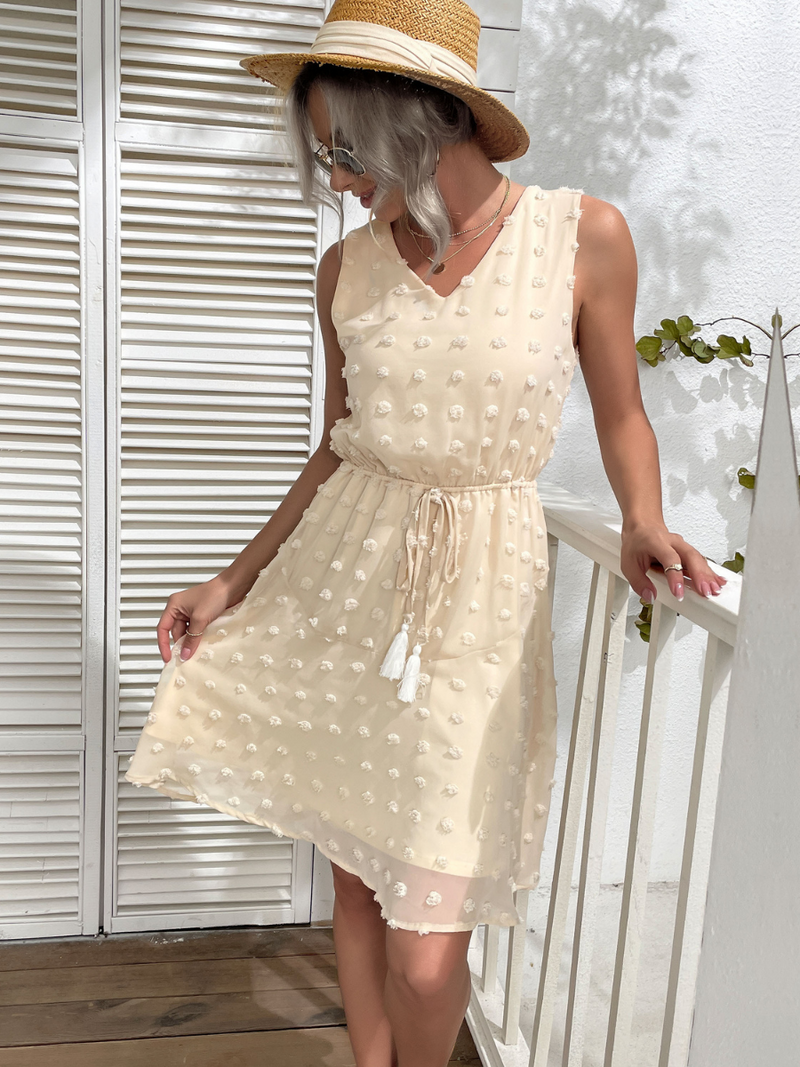 Jema Swiss Dot Mini Dress - Apricot
