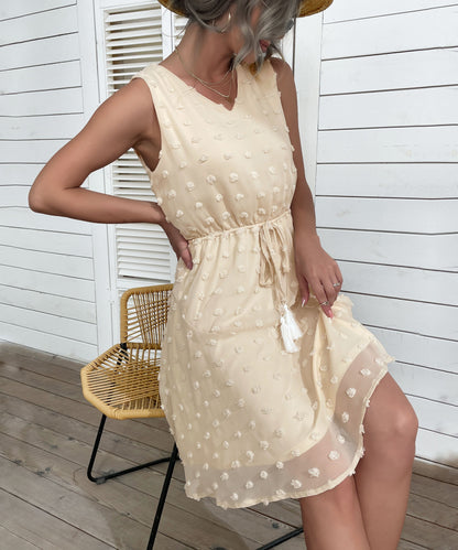 Jema Swiss Dot Mini Dress - Apricot