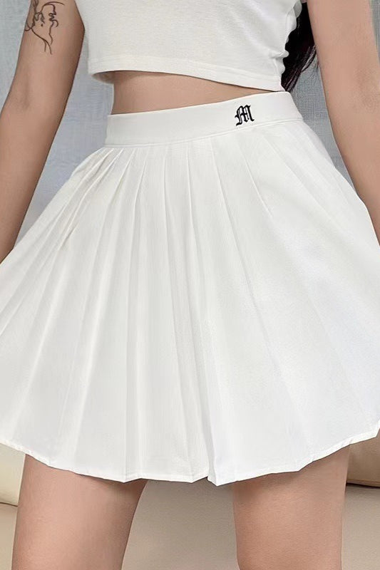 Pleated Anti-chafe High Waist Pocket Sports Skirt