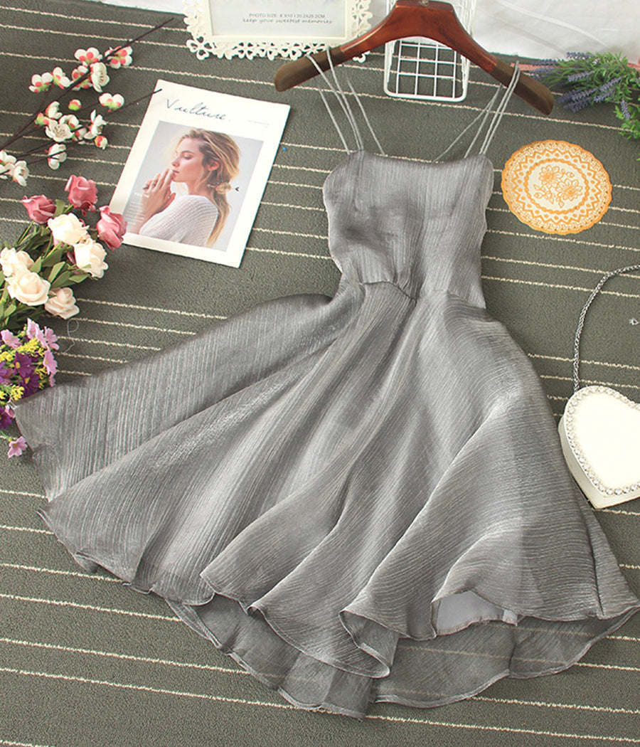 Tulle Backless Short Dress Mini Dress P343