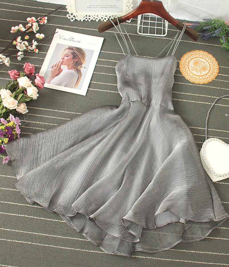 Tulle Backless Short Dress Mini Dress P343