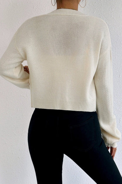 Bear Embroidery Short Cardigan