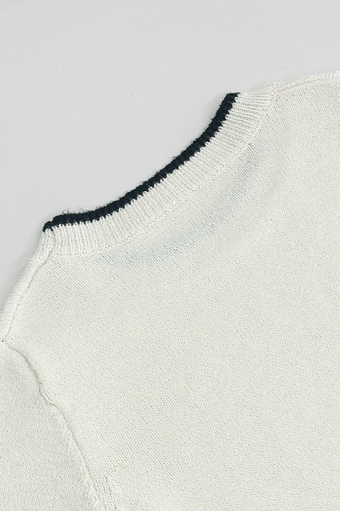 Color-block Long Sleeve Knit Slim Sweater Dress