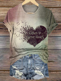 Hippie Love Art Print Casaul Short Sleeve T-shirt