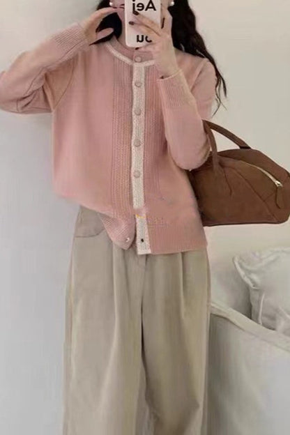 Lace Trimmed Knit Cardigan