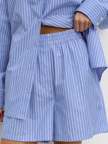 Striped Cotton Set Blouse