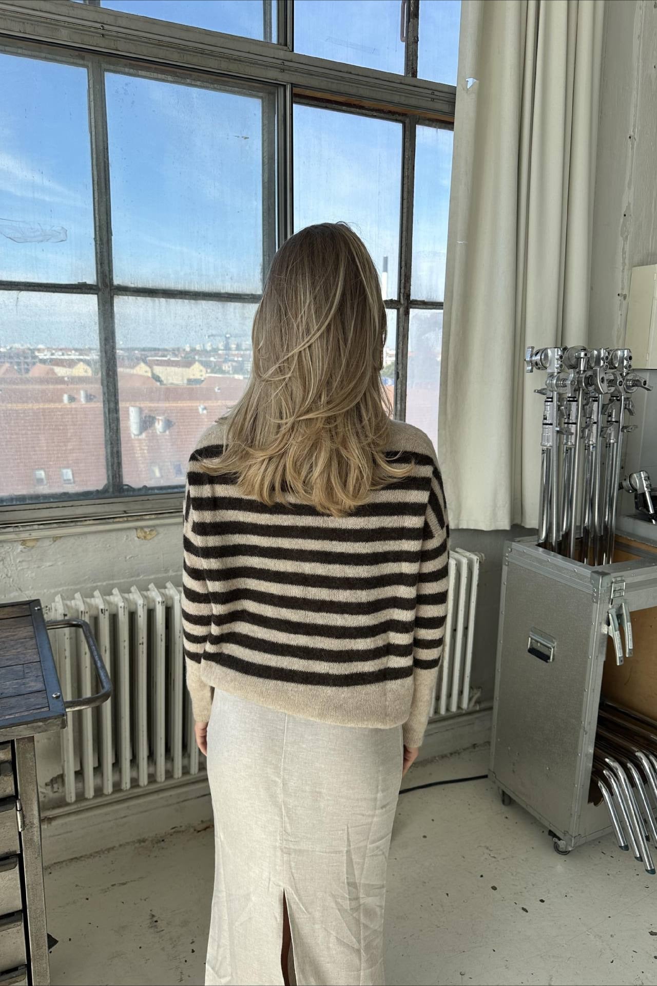 Striped Loose Slouchy Knit Sweater