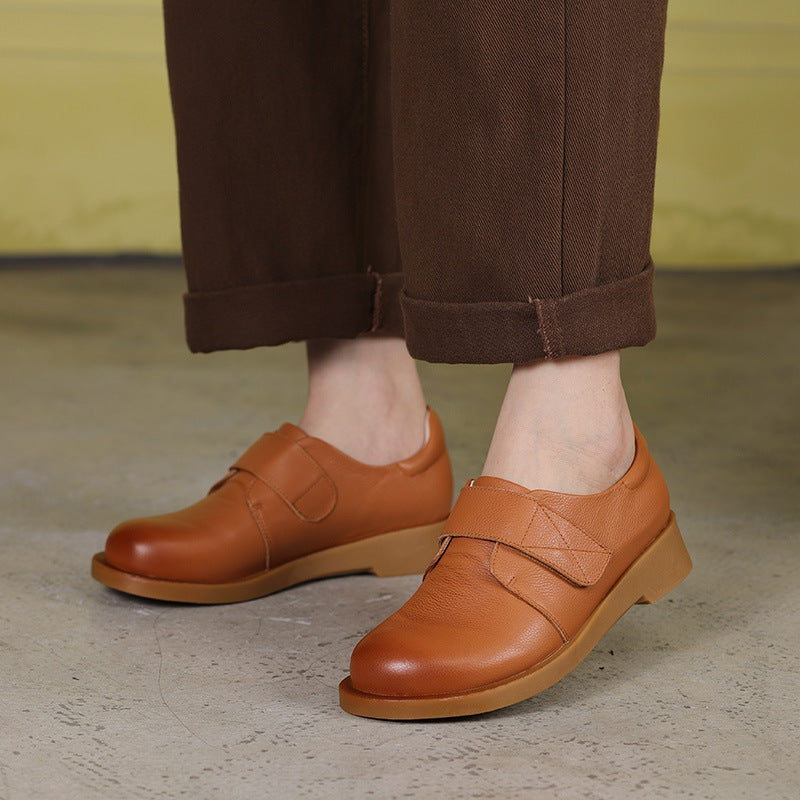 Retro Soft Leather Flat Shoes