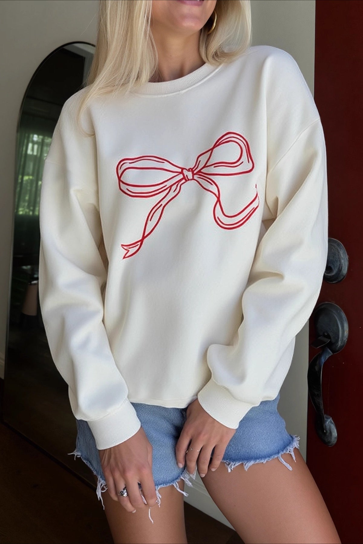 Sweet Relaxed Round Neck Blouse