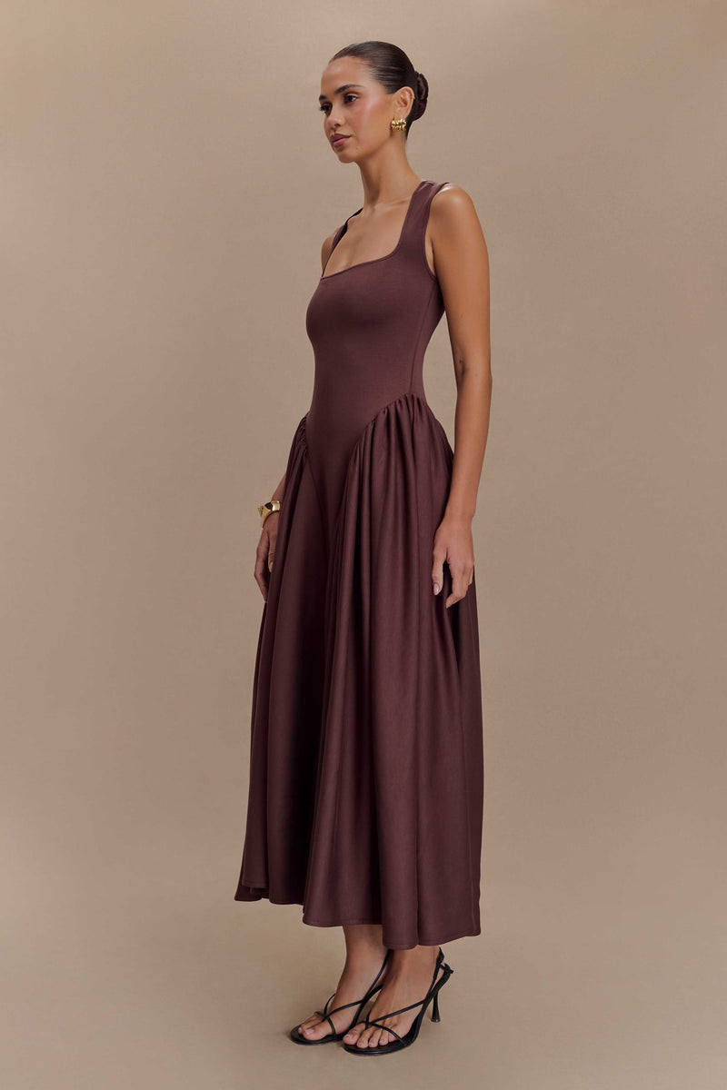 Sharissa — Midi Dress With Sculpted Straps and Comfortable Fit