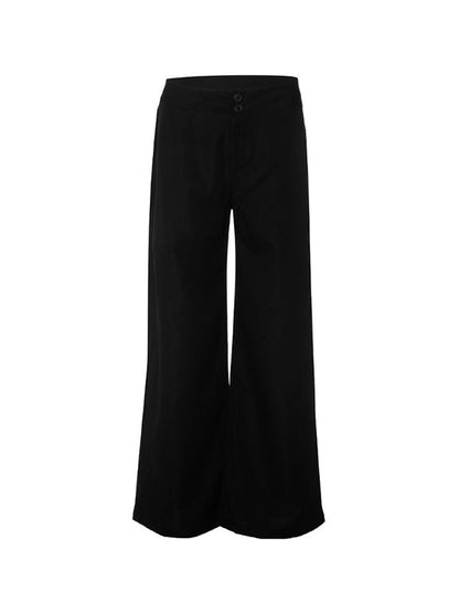 Black High Rise Straight Leg Flare Pants