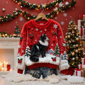 Women's Christmas Cat-themed Plush Sweater