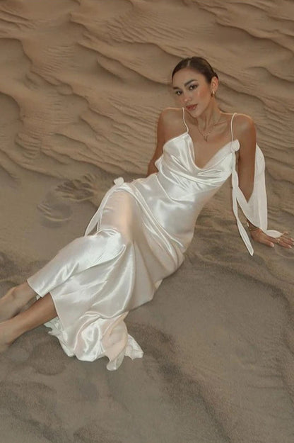 Satin Backless Maxi Dress