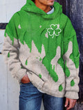 Men's Clover Embroidered Jacquard Cozy Hooded Sweater artswardrobe