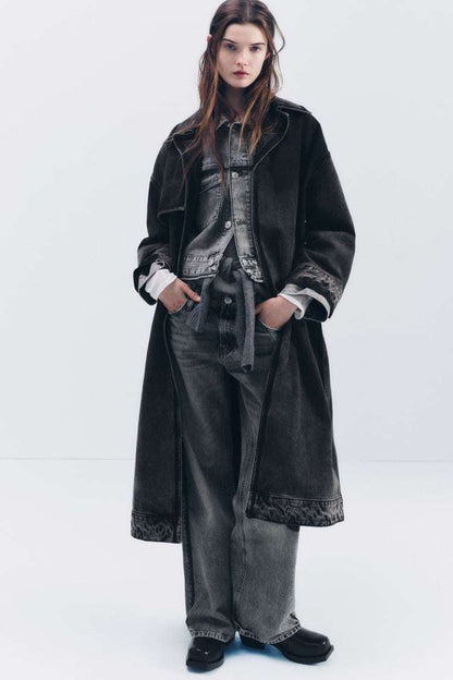 Dark Relaxed Denim Overcoat