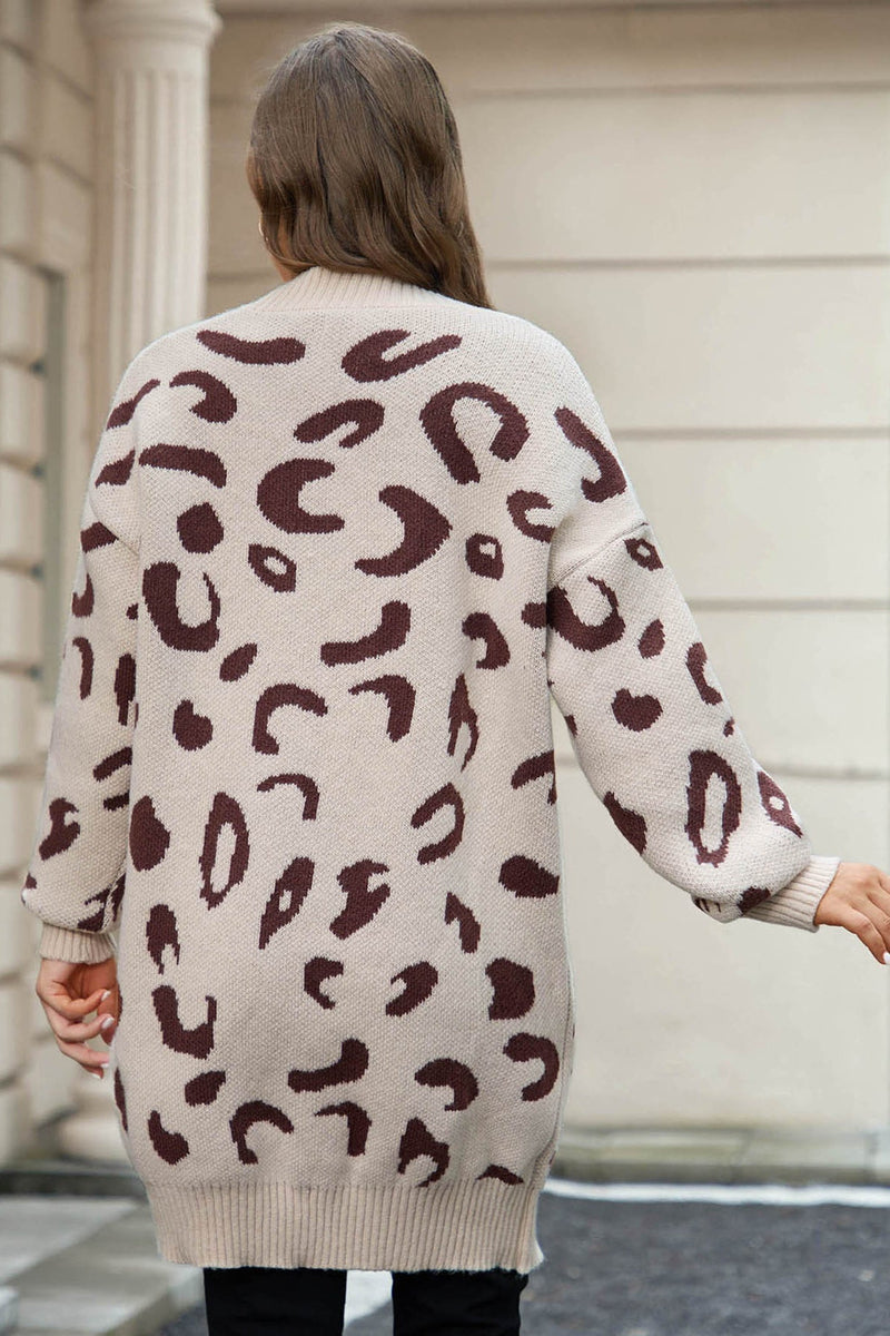 Loose Fit Leopard Print Cardigan