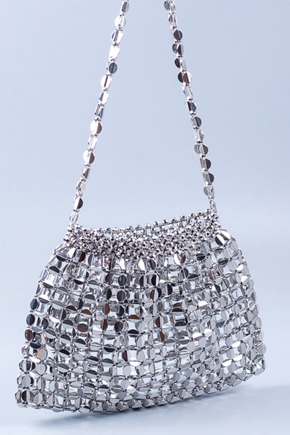 Handmade Flat Beaded Beaded Woven Handbag Bag