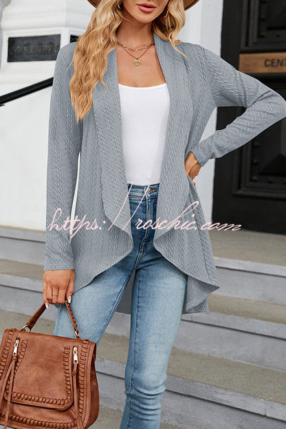 Long Sleeve Color Ruffle Loose Cardigan