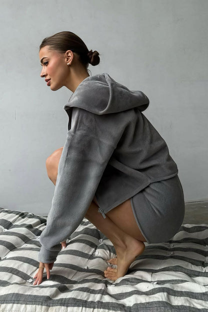 Fuzzy Cardigan Tank Three Piece Set