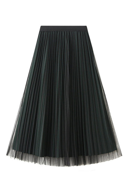 Reversible Pleated A-line Gauze Skirt