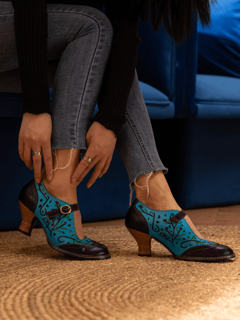 Soffia | Picking Petals Perforated Leather Pump