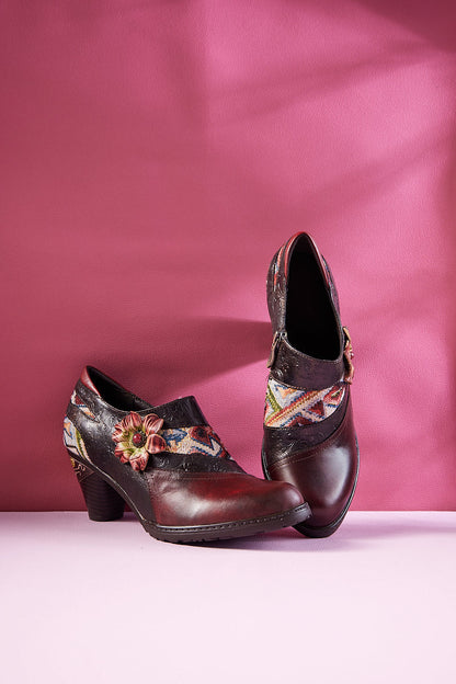 Soffia | Daisy Day Embossed Leather Pump