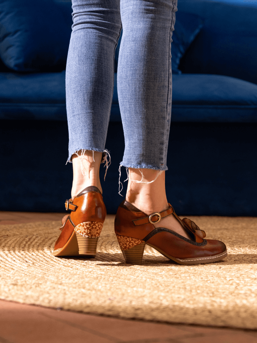 Soffia | Meet Me Under Rose Leather T-strap Sandal