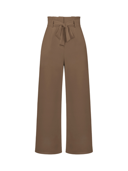 Iconic High Rise Pocketed Trouser Pants - Khaki