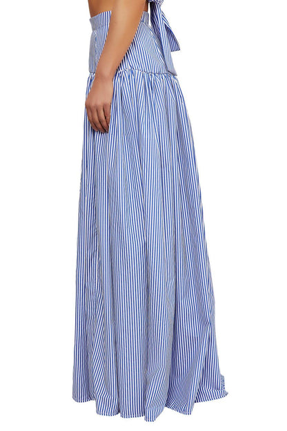 Blue Bar Skirt Set
